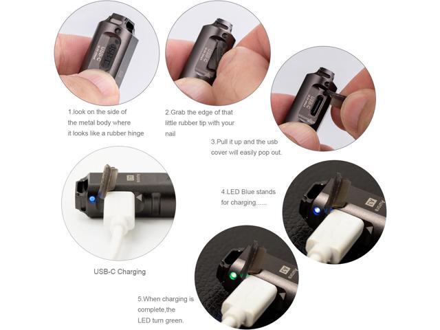 RovyVon A3 Gen 4 Keychain Flashlight- Super Bright 650 Lumens, USB C Rechargeable EDC Flashlight Water-Resistant, Lightweight- Ideal for Everyday...