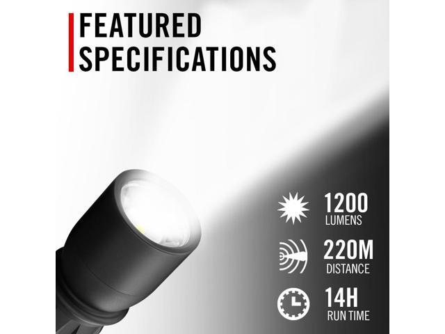 Coast XP9R 1200 Lumen USB-C RECHARGEABLE-DUAL POWER LED Flashlight With PURE BEAM SLIDE FOCUS And Top Grade Aluminum Build