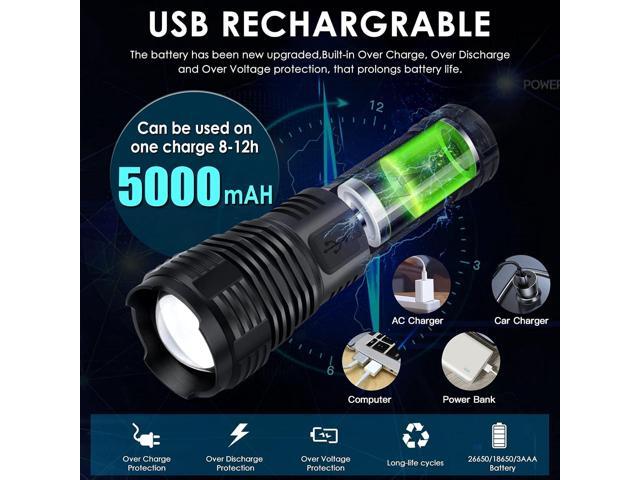 Rechargeable Flashlights 990000 High Lumens, Super Bright Flashlight with 10 Modes, LED Tactical Flashlight Waterproof, Powerful for Camping,...