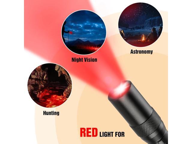 EverBrite Red Light Flashlight with 395nm Blacklight UV/White Light, Multi-Function LED Pocket Pen Light, AAA Batteries Included, for Night Vision,...