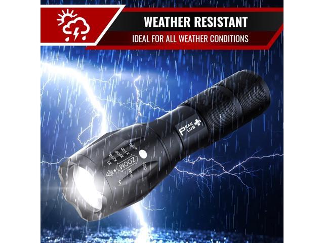 PeakPlus LED Flashlights High Lumens, Tactical Flash Lights [4 Pack] - Super Bright Waterproof Zoomable 5 Modes - Powerful Handheld Flashlight for...