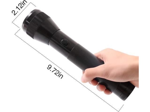 KunHe 2 Pack Heavy Duty 2 D Cell Battery LED Big Flashlights High Lumens Single Mode Flashlight