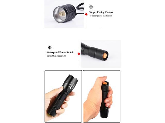 Tactical Flashlight 5 Pack Tac Light Torch Flashlight Tactical Flashlight Brightest LED Flashlight with 5 Modes Adjustable Waterproof Flashlight...
