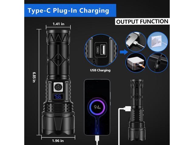 Rechargeable LED Flashlight 1000000 Lumen, Super Bright Flashlight with Digital Power Display and Zoomble, Flashlights High Lumens Rechargeable for...