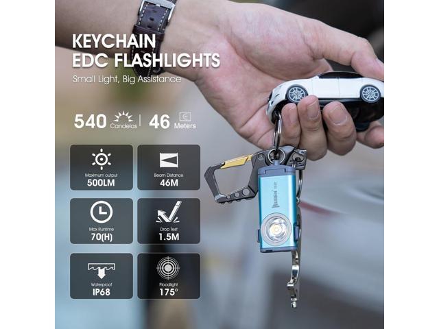 WUBEN G2 LED Mini Flashlights, 500 Lumens Small EDC Flashlight Keychain, 5 Modes Rechargable Handheld Pocket Torch with High Lumens for Camping,...