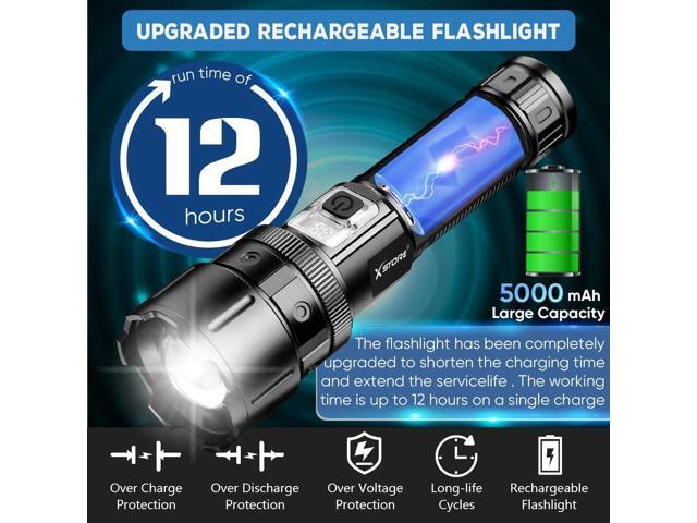 Rechargeable Flashlights - 200000LM Led Flashlight High Lumens Rechargeable, Super Bright Flashlight Powerful Flashlights,Multifunctional...