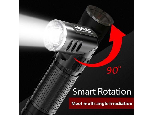 HAUTMEC Rechargeable LED Flashlights 500 High Lumens Super Bright Magnetic Flashlight Waterproof Mini Flashlight 3 Modes Handheld Small Swivel...