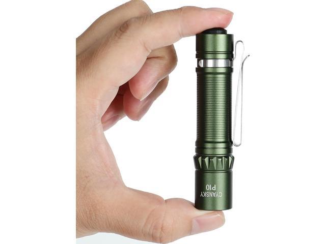 P10 300 Lumens EDC Flashlight,Mini Pocket Flashlight for Camping and Hiking,Tail Switch Small Portable Flashlight,Powered by Single AA Battery,Green