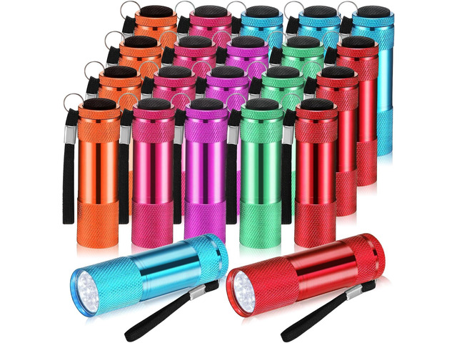 VIHOSE 20 Pcs Mini Flashlights Bulk, Bright Aluminum Handheld Flash Light with Lanyard Small LED Flashlights for Night Reading Emergency Hurricane...