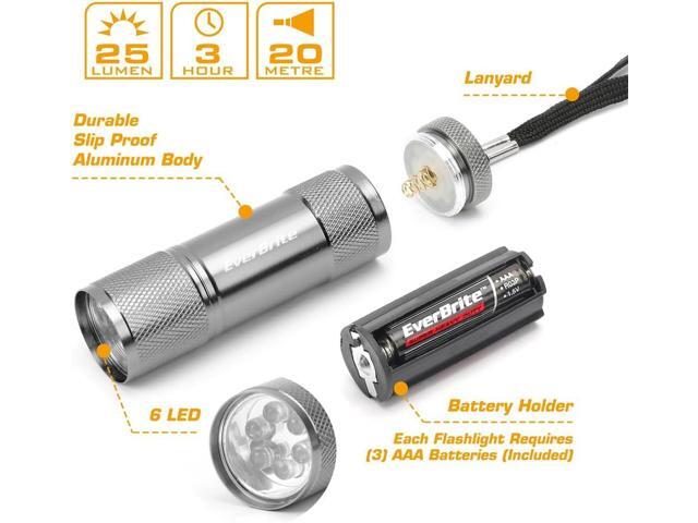 EverBrite 18-Pack Mini LED Flashlight Set - Portable Flashlights Ideal for Hurricane Supplies Camping, Night Reading, Cycling, BBQ, Party,...