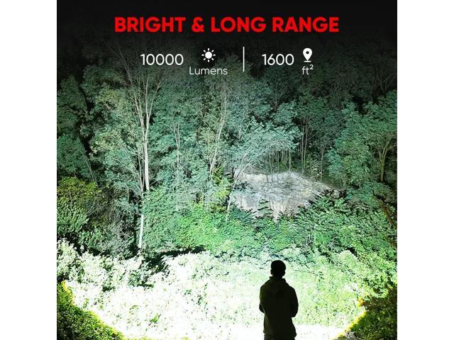 Rechargeable Flashlights High Lumens, High Power LED Flashlight XHP70.2 Powerful Tactical Flashlight with Zoomable Focus, 5 Modes Water Resistant...