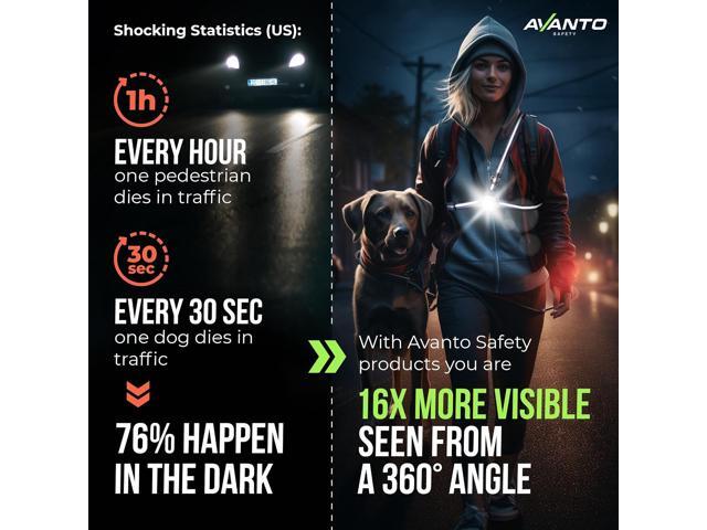 AVANTO SOLX1 Pro Chest Light, USB-C Smart Running Lights with Safety Courses, Black