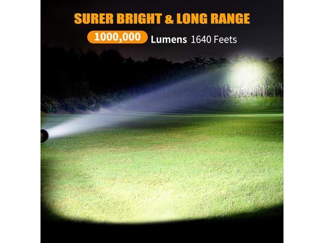 Rechargeable Spotlight, 1000000 Lumens Bright LED Spotlight Flashlight, Long Running Spot Light Searchlight, Outdoor Handheld Spotlights with Solar...