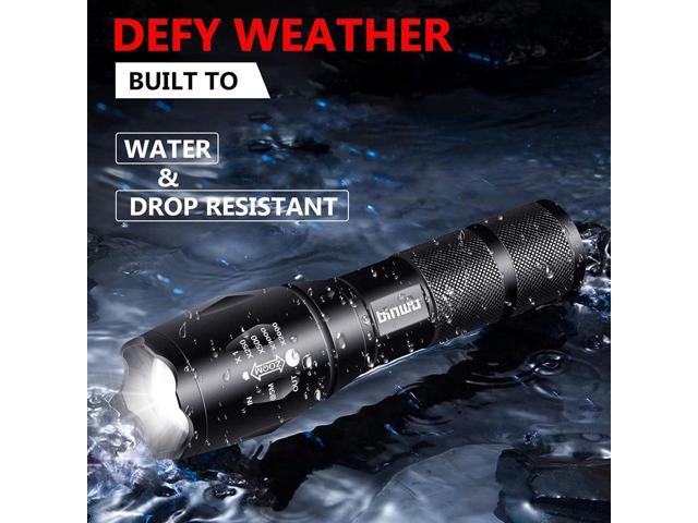 BINWO 2pack Small Zoomable Water-Resistant Tactical LED Flashlights 3000 Lumens -with 5 Modes for Camping/Biking/Hiking/Outdoor/Home/Emergency