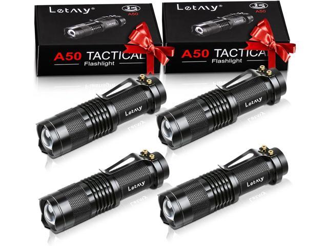 lelisten LETMY Tactical Flashlight, Super Bright LED Mini Flashlights with Belt Clip, Zoomable, 3 Modes, Waterproof - Best EDC Flashlight for Gift, Hiking.