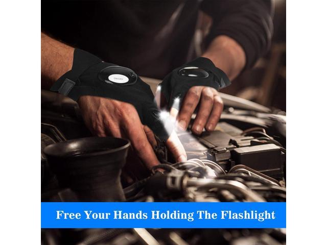 LED Flashlight Gloves, Gifts for Men Him Boyfriend Husband, Cool Gadget Finger Lights Waterproof for Camping Fishing Repairing, Fathers Day...