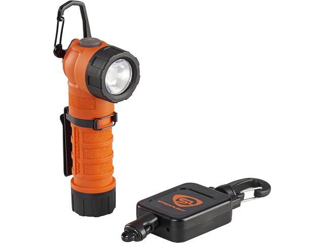 Streamlight 88837 PolyTac 90X USB 500-Lumen 7,000-Candela LED Right Angle Flashlight with Gear Keeper, Rechargeable Capable, Orange