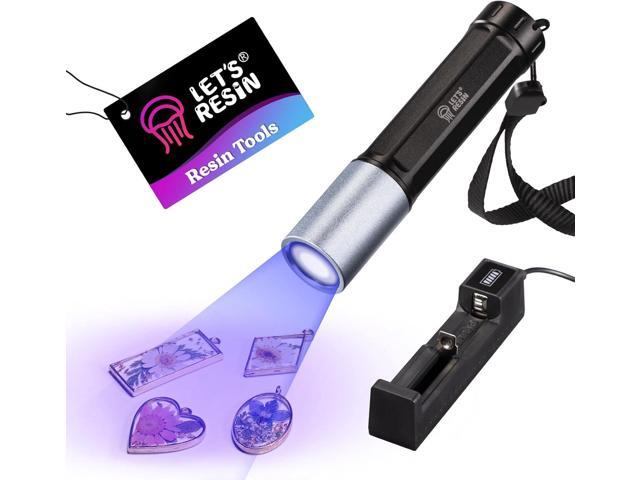 LET'S RESIN UV Light for Resin Curing, Portable Mini 365nm UV Flashlight Black Light, Faster Cure LED Waterproof UV Lamp Rechargeable for Resin.