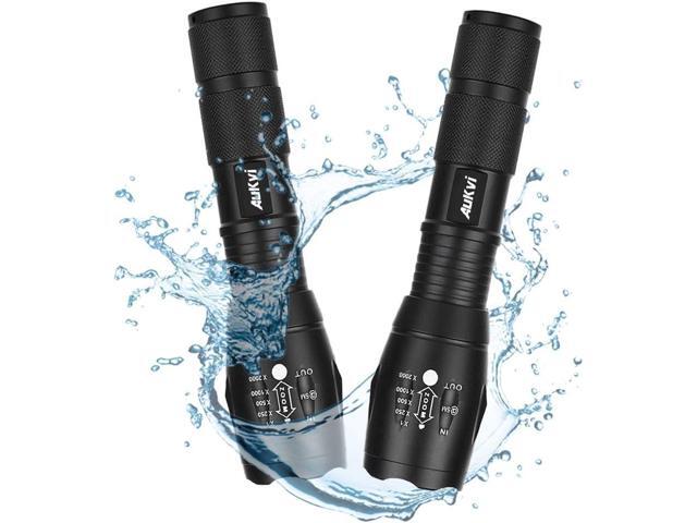 2 Pcs Powerful Red LED Flashlight Single Mode Long Range Red Hunting Light Torch Zoombale, Waterproof Red Torch Best for Astronomy, Aviation, Night...