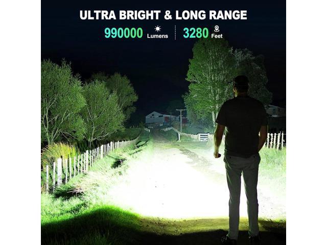 Rechargeable Flashlights High Lumens, 990,000 Lumens Brightest Flashlight, 5 Modes Super Bright Led Flashlight, 12H Running time, Handheld...