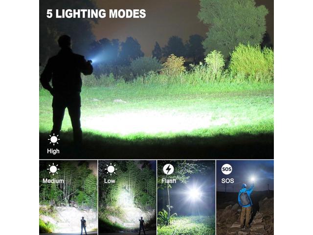Rechargeable Flashlights High Lumens, 990,000 Lumens Brightest Flashlight, 5 Modes Super Bright Led Flashlight, 12H Running time, Handheld...