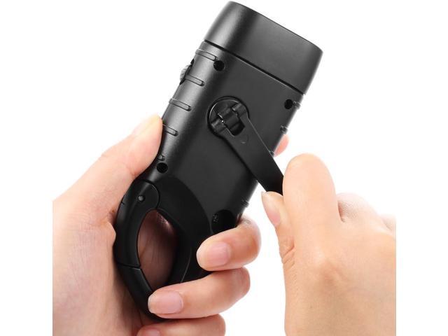 Simpeak 2-Pack Hand Crank Solar Powered Flashlight, Emergency Rechargeable LED Flashlight, Survival Flashlight, Quick Snap Carbiner Dynamo...