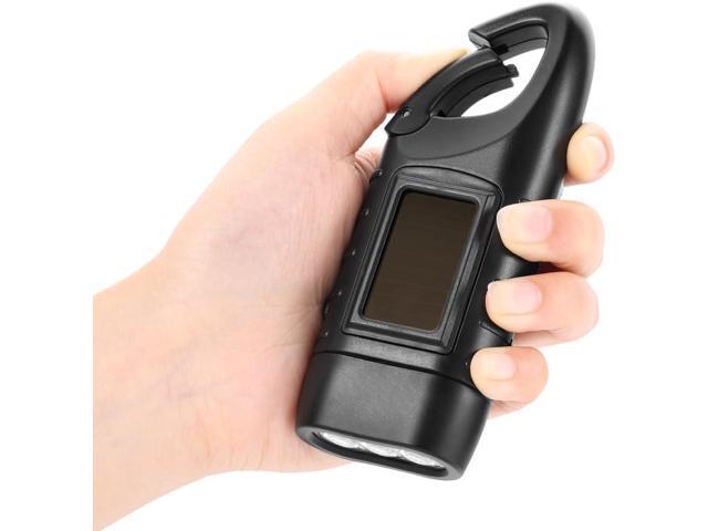 Simpeak 2-Pack Hand Crank Solar Powered Flashlight, Emergency Rechargeable LED Flashlight, Survival Flashlight, Quick Snap Carbiner Dynamo...