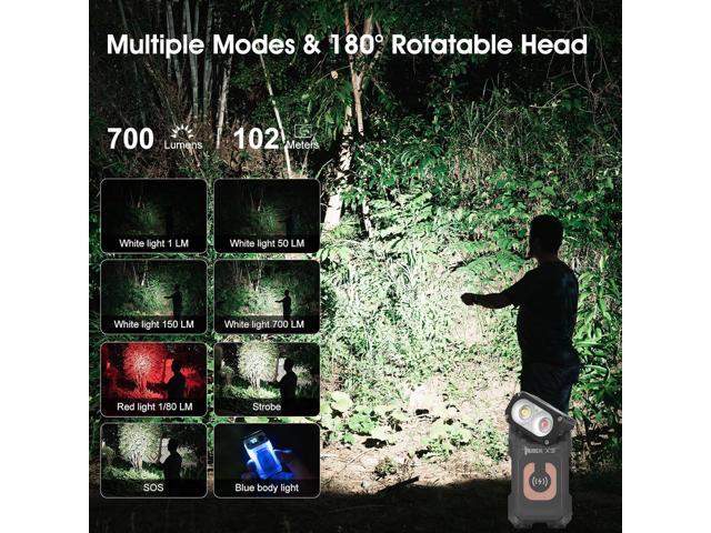 WUBEN X3 EDC Keychain Flashlight with Rechargeable Charging Box 180 Degree Rotating Head Mini Flashlight Ip65 Waterproof Magnet Pocket Flashlight...