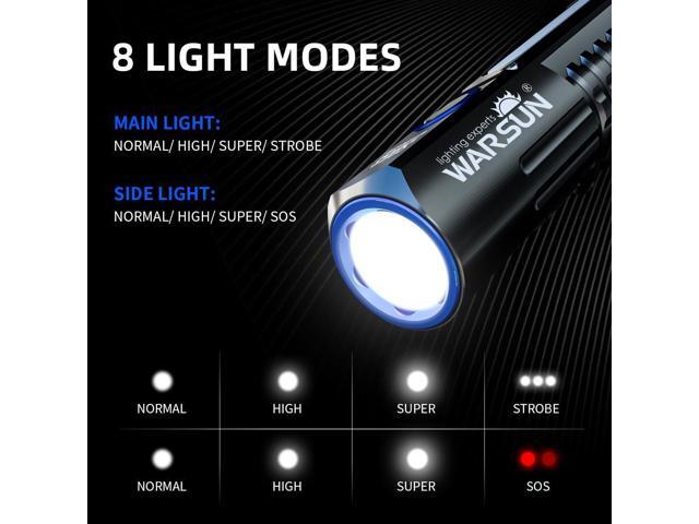 WARSUN Rechargeable Flashlight High Lumens, Super Bright Flash Light, Powerful Handheld LED Flashlight with 8 Lighting Modes, Portable Waterproof...