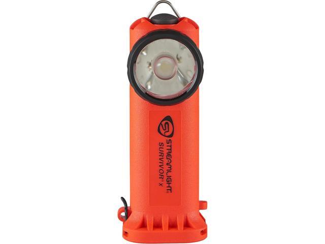 Streamlight 90044 Survivor X USB 250-Lumen USB Rechargeable Right-Angle Firefighter's Flashlight with Rechargeable Battery Pack, Orange