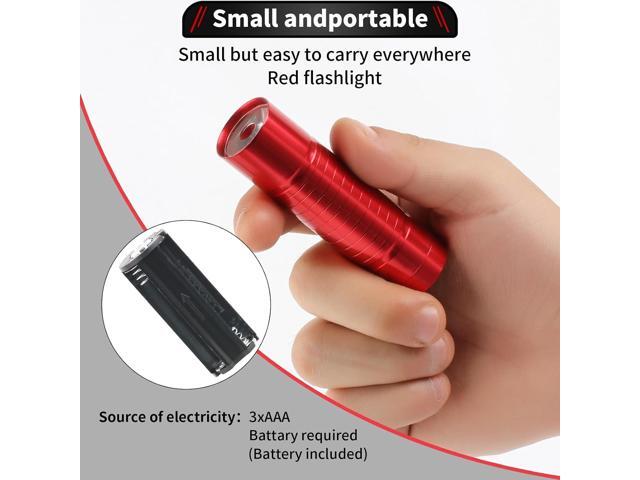 6 Pack Red Light LED Flashlight Mini, Red Flashlight Red Torch for Astronomy, Aviation, Night Observation and Animal Observation
