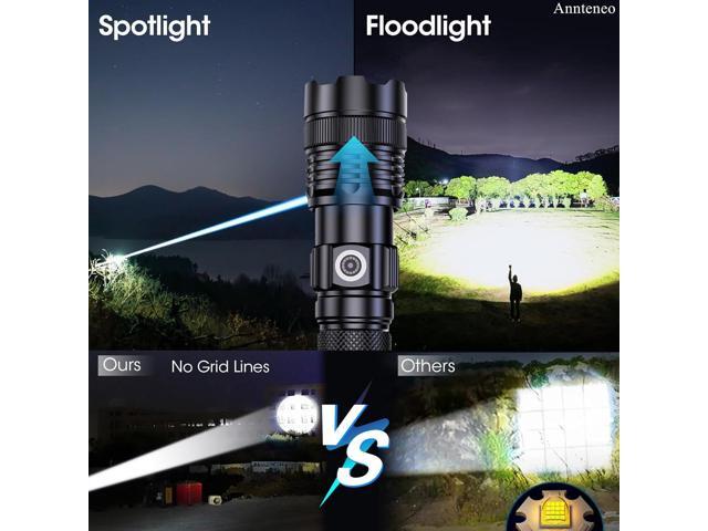 Flashlights High Lumens, 25000lm Super Bright Flashlight USB Rechargeable-1600Meter Long Beam LED Flashlights(Included Battery)- Zoomable Spotligh...