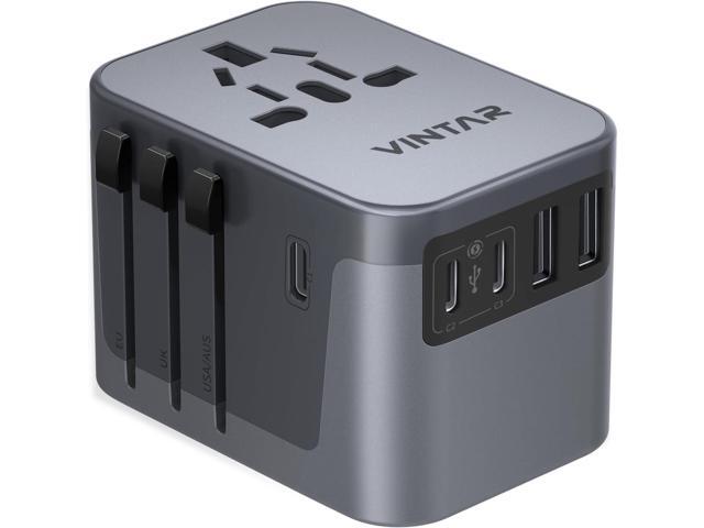 Universal Travel Adapter, VINTAR International Plug Adapter with 6A 3 USB C and 2 USB Ports, Travel Essentials Power Adapter, Worldwide All-in-One...