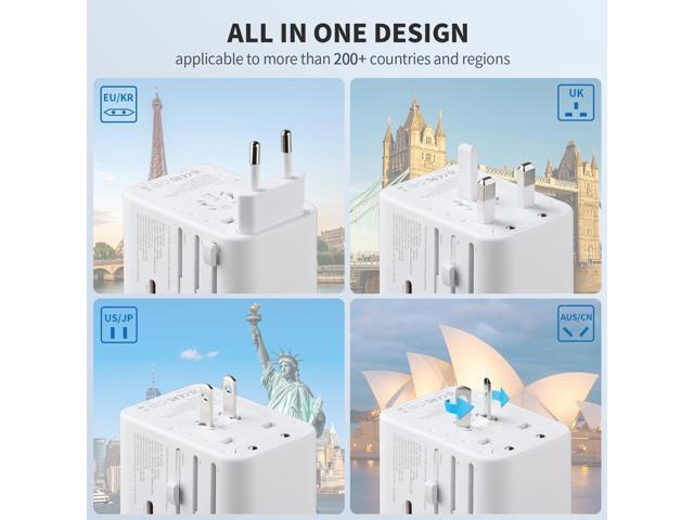 EPICKA Universal Travel Adapter, GaN International Plug Adapter with 3 USB-C 70W PD Fast Charging & 2 USB-A Adaptor All-in-one Wall Charger for USA...