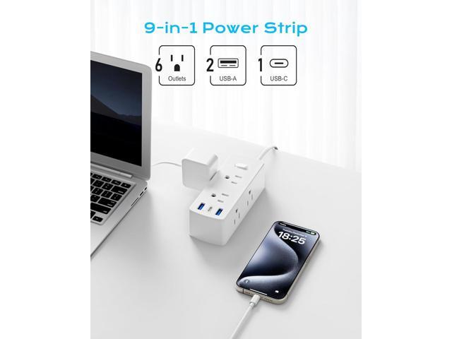 European Travel Plug Adapter, Olcorife Universal Travel Adapter for EU UK US AUS, 6 Outlets 3 USB Ports with 5ft Extension Cord, International...