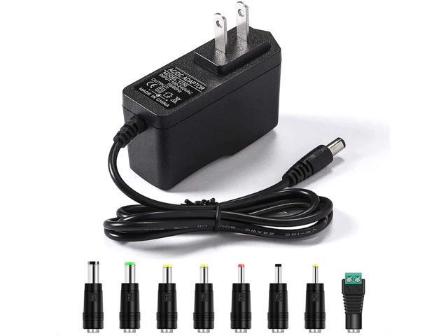 6V 2A Power Adapter Charger [AC 6 Volts 2 Amps Regulated Switching Power Supply] with 8 Interchangeable DC Plug for 300mA 400mA 500mA 600mA 700mA...