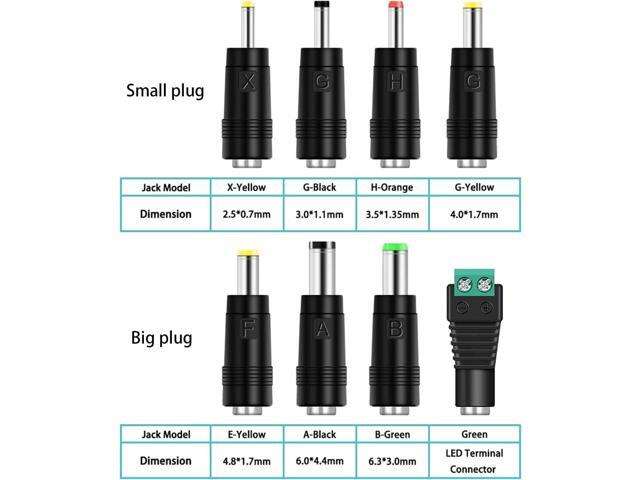 6V 2A Power Adapter Charger [AC 6 Volts 2 Amps Regulated Switching Power Supply] with 8 Interchangeable DC Plug for 300mA 400mA 500mA 600mA 700mA...