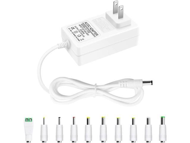 12V DC Power Supply 12V 3A Power Adapter 36W AC 100V-240V to DC 12Volt 3amp AC/DC Charger Power Cord 12V 2.5A 2A 1.5A 1A 800mA 500mA for Security...