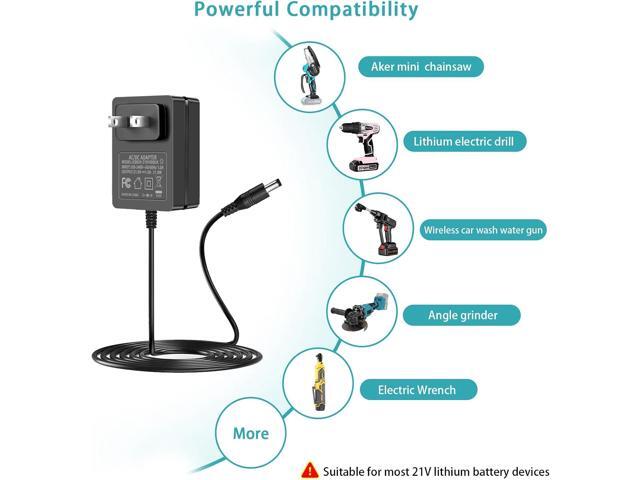 21V 1A Mini Chainsaw Battery Charger, Power Tools Lithium Battery Charger, Compatible with Aker/Saker/Seyvum/O-Conn Mini Chainsaw
