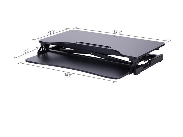 Rocelco Standing Desk Converter 31.5 Inch Sit Stand Up Dual Monitor Tabletop Riser with Tablet Mount, Height Adjustable Home Office Workstation -...