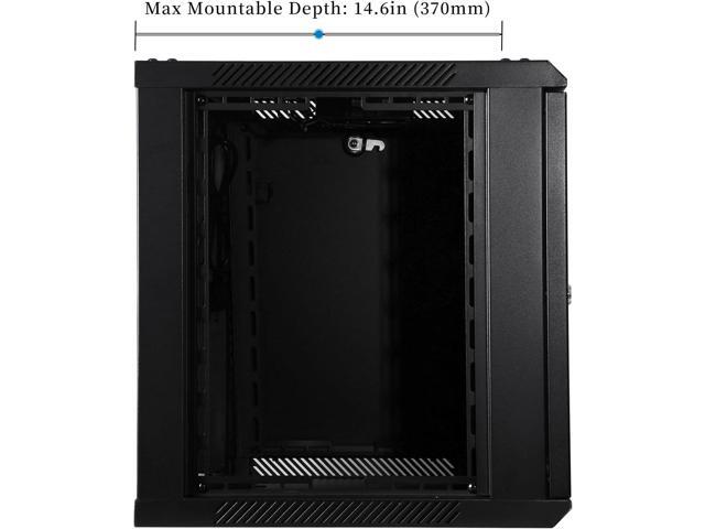 RackPath 9U Wall Mount Network Rack Cabinet Quiet Cooling Fan, Locking Glass Door, 17.7' Deep (450mm), Removable Locking Side Panels, Fits 19' IT...