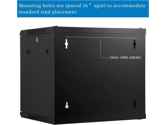 RackPath 9U Wall Mount Network Rack Cabinet Quiet Cooling Fan, Locking Glass Door, 17.7' Deep (450mm), Removable Locking Side Panels, Fits 19' IT...