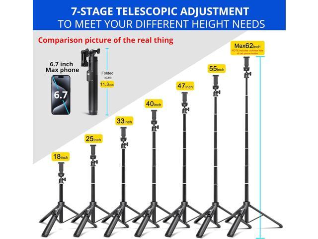 BZE Selfie Stick,Long Extendable Selfie Stick Tripod,Phone Tripod with Wireless Remote Shutter,Group Selfies/Live Streaming/Video Recording...
