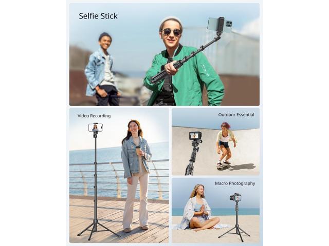 62' Phone Tripod & Selfie Stick, Extendable Cell Phone Tripod Stand with Wireless Remote and Phone Holder, Compatible with iPhone Android Phone,...