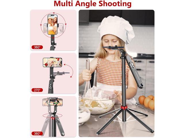 Huryfox Selfie Stick Phone Tripod - 71 inch Tall Cell Phone Holder with Detachable Wireless Remote, Phone Stand for Recording, Video and Picture,...