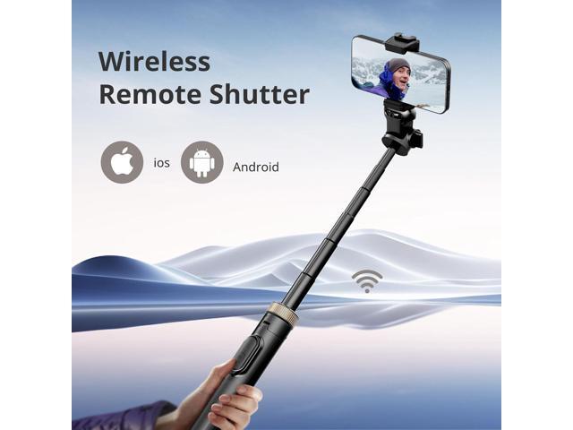 Sensyne 72' Extendable Tripod for iPhone & Selfie Stick with Detachable Phone Holder & Wireless Remote, Compatible with All Cell Phones, Black