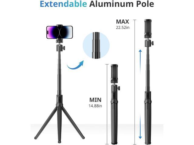 UBeesize Extendable Phone Tripod, Flexible Tripods with Remote, 3 in 1 Selfie Stick with Gopro Mount, iPhone Stand for Recording, Volgging, Live...