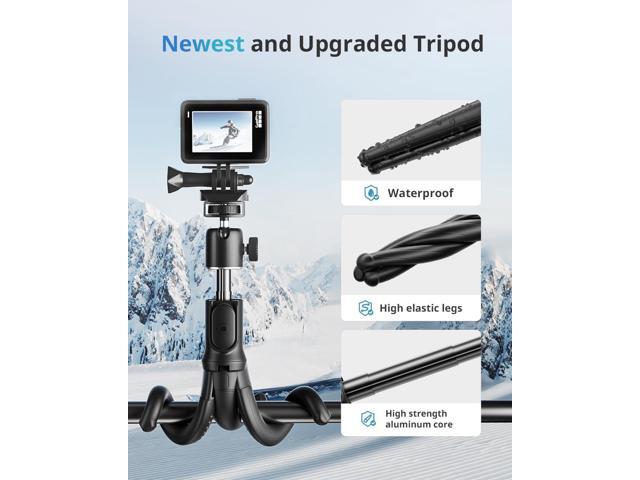 UBeesize Extendable Phone Tripod, Flexible Tripods with Remote, 3 in 1 Selfie Stick with Gopro Mount, iPhone Stand for Recording, Volgging, Live...