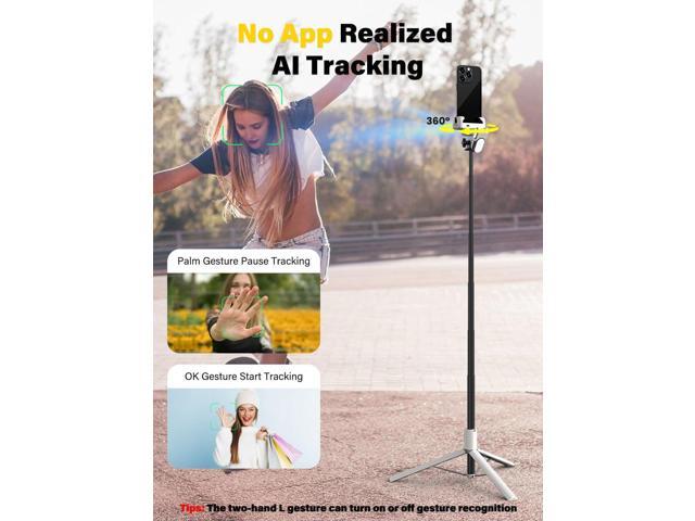 Smartphone Gimbal Stabilizer, Smart Face Tracking Tripod Without APP - 4 in 1 Cellphone Gimbal Stabilizer for iPhone & Android Extended 108cm Rod...