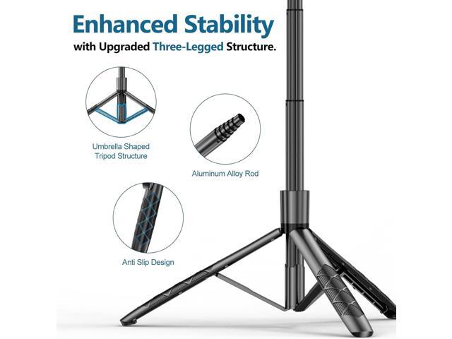 Selfie Stick Tripod for Phone with Light - 62' Phone Holder for Recording Selfie Stick Tripod Rotating Phone Stand Tall with Light 6 in 1 Selfie...